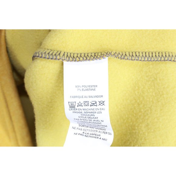 LL Bean Colorblock Gray Yellow Fleece Quarter Zip Pullover Sweater Size M - Picture 6 of 10